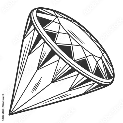 Black and white diamond illustration