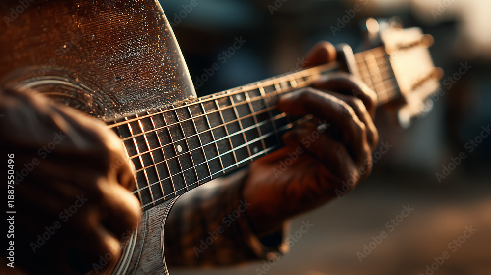 Fototapeta premium man playing guitar