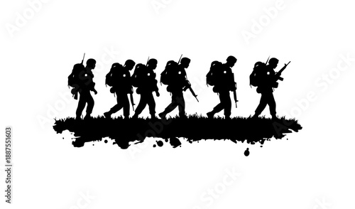 Soldiers Marching in Formation