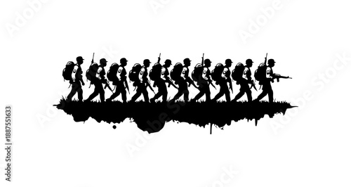 Military March in Silhouette