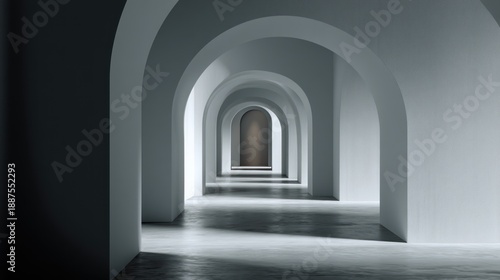 Empty archway corridor