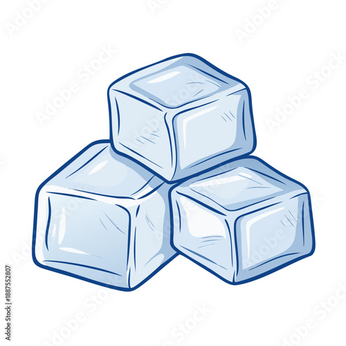 Three ice cubes