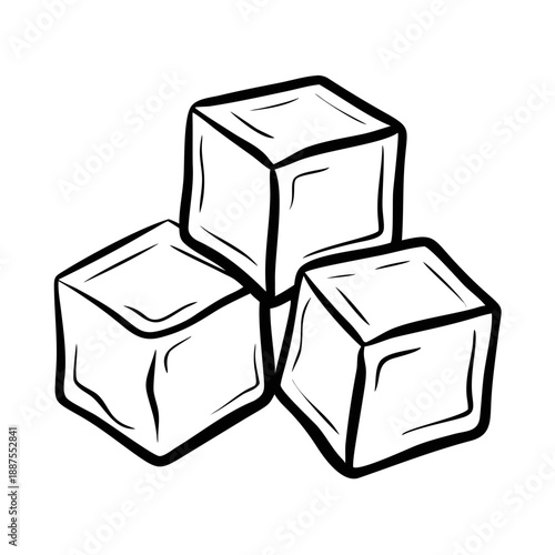 Three ice cubes
