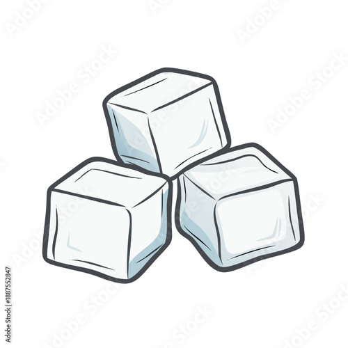 Three ice cubes
