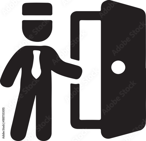 Doorman Icon – Concierge Welcoming at Open Door
