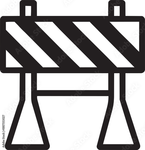 Construction road barrier icon outline