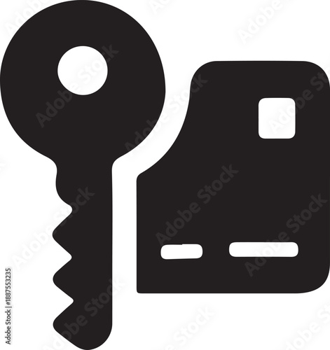 Key & Keycard Icon – Hotel Room Access Symbol