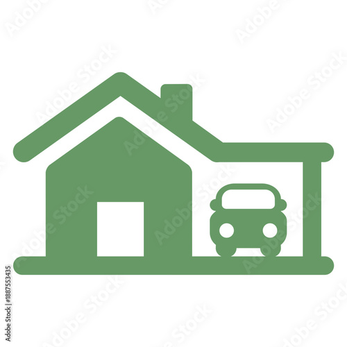 House with Car Garage Icon