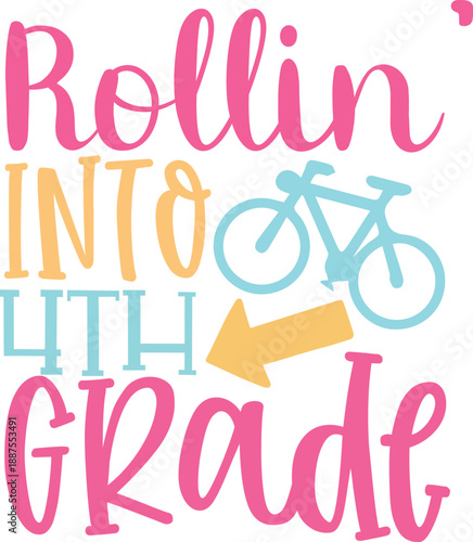 Energetic illustration of a child rolling into 4th grade with excitement for learning