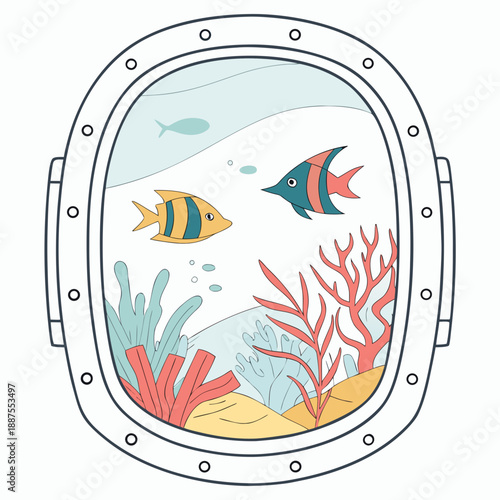 Underwater aquarium scene