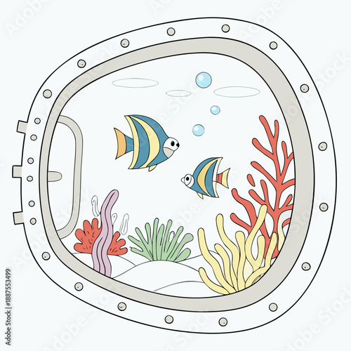 Underwater aquarium scene