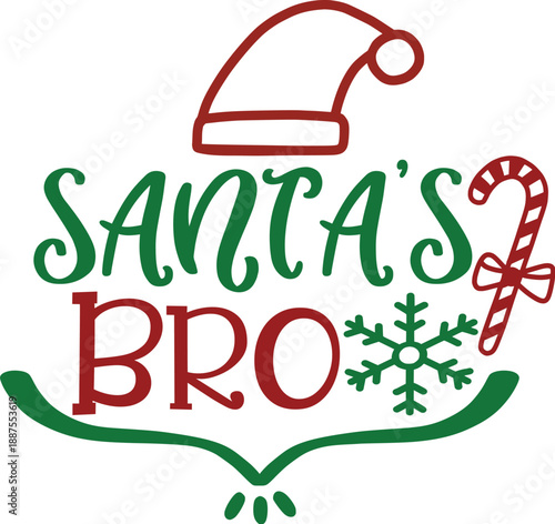 Humorous illustration of 'Santa's Bro' with a cool, relaxed character
