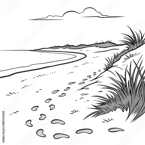 Serene beach landscape