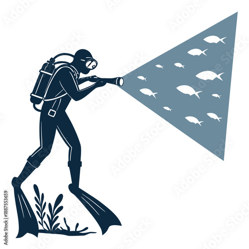 Scuba diver exploring underwater