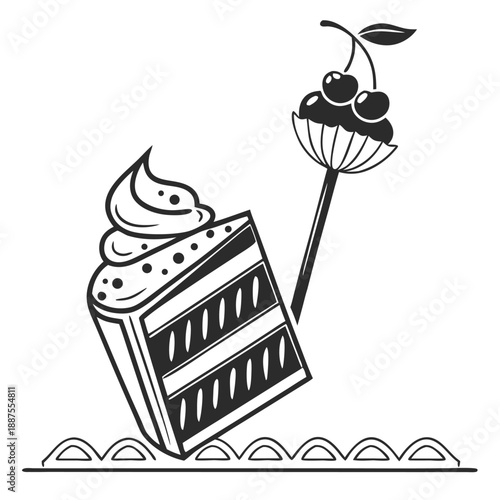 vector illustration of a cake
