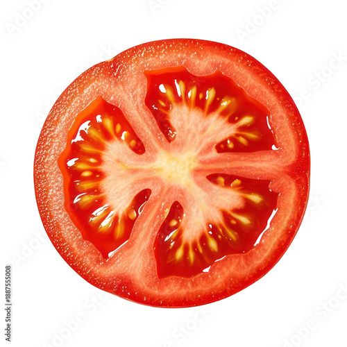 Wallpaper Mural Fresh Tomato Slice Isolated on White Background, Generative AI Torontodigital.ca
