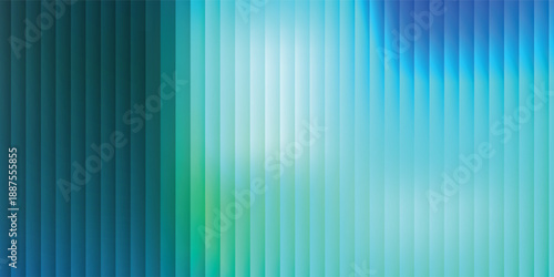 Futuristic neon texture with vibrant shades of blue green gradients and bright smooth fluted vertical lines.