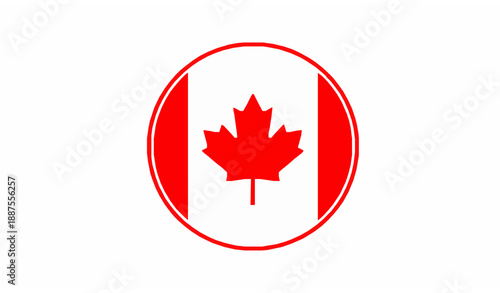 SEO-Friendly Title
Canada flag circular badge vector illustration with maple leaf on white background