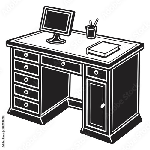 vector illustration of cabinet