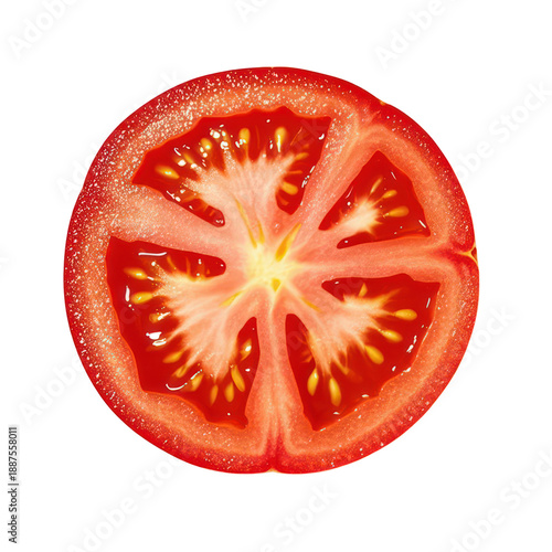 Wallpaper Mural Fresh Tomato Slice Isolated on White Background, Generative AI Torontodigital.ca