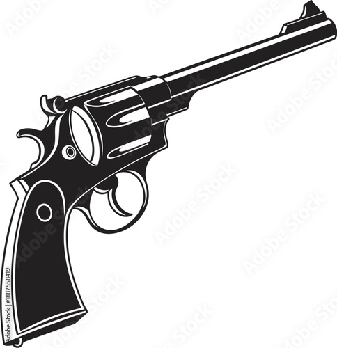 vector illustration of a pistol