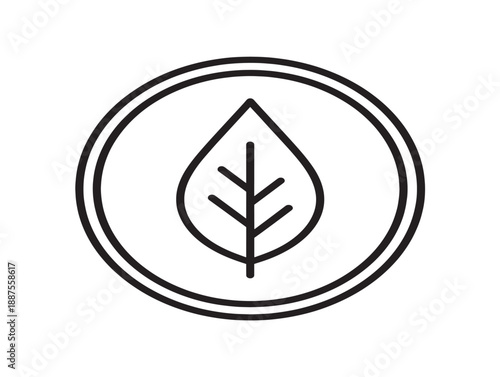 Minimalist leaf icon in circle