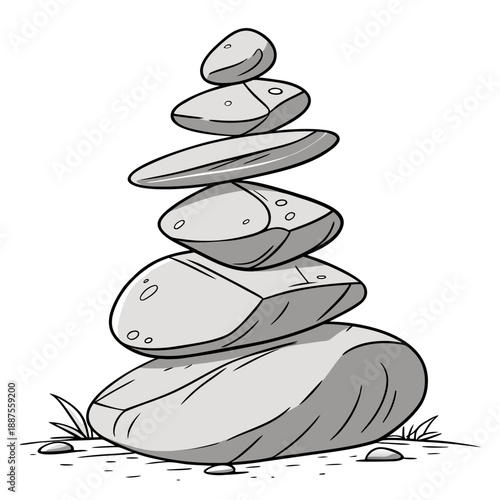 Stacked stones in nature