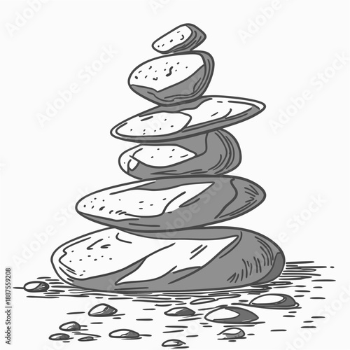 Balancing stones in water