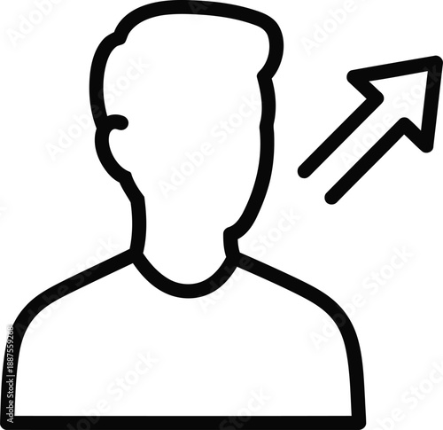 Social media profile icon with follow or friend request concept