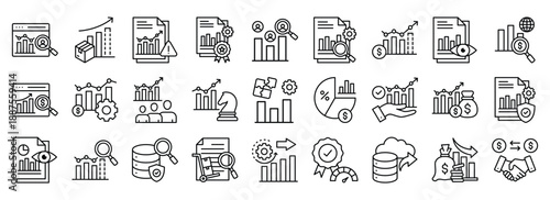 Business Analytics icon collection. Containing design business, data, information, analytics, technology	
