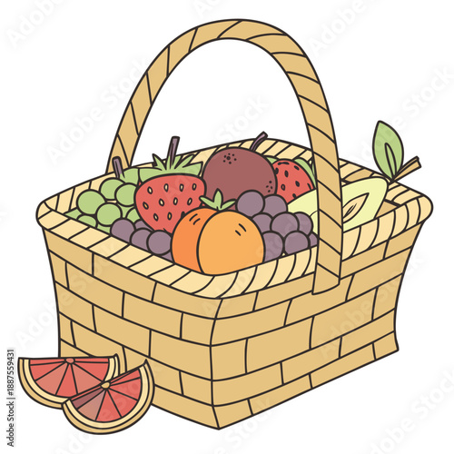 Basket of fresh fruits
