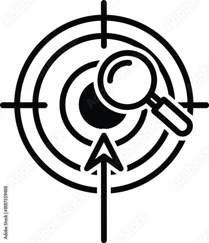 Social media targeted marketing strategy concept with magnifying glass