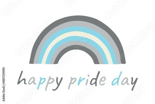 Colorful rainbow shape Demiboy pride flag Happy pride day LGBTQIA community Pride Month Vector hand drawn doodle for posters, stickers, logo, cards