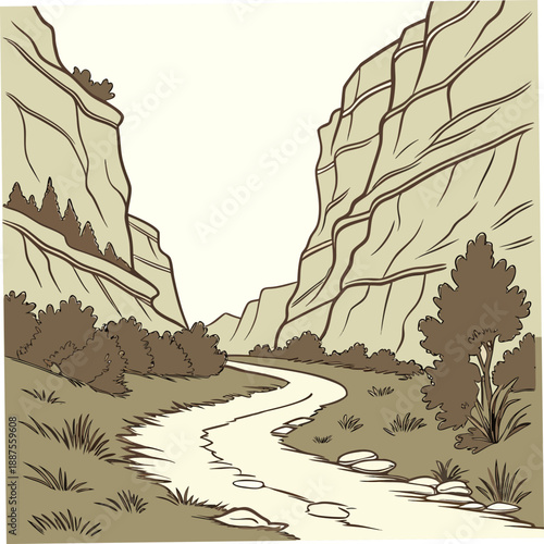 Serene canyon landscape