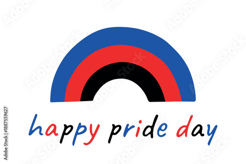 Colorful rainbow shape Polyamory pride flag Happy pride day LGBTQIA community Pride Month Vector hand drawn doodle for posters, stickers, logo, cards