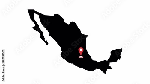 Wallpaper Mural Mexico map with red pin location. 4K animation	 Torontodigital.ca