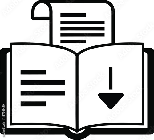 Social media book download icon for online content sharing