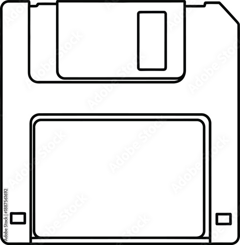 Floppy disk illustration for social media archives and data storage