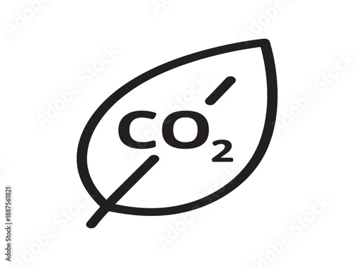 Carbon dioxide absorption leaf icon