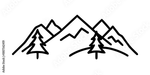 Mountain landscape with trees