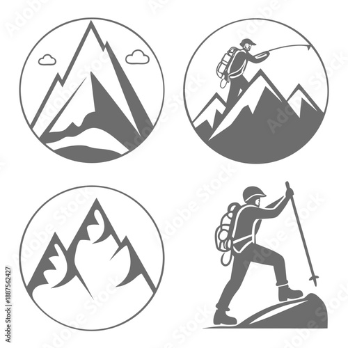 Mountain climbing illustrations