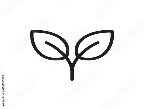 Minimalist plant sprout icon