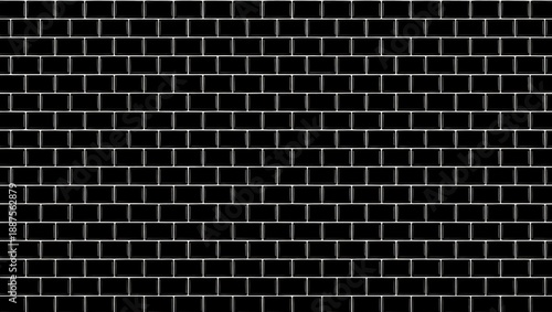 Seamless Black Brick Wall Texture Pattern Background