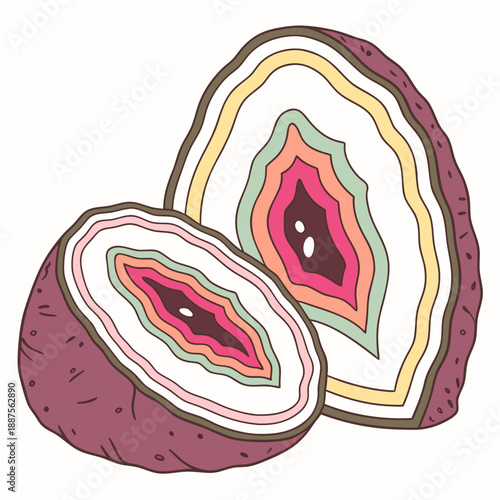 Colorful agate stones