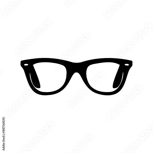 black framed glasses on a white background illustration