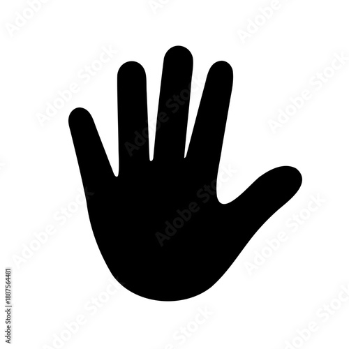black hand silhouette with fingers and palm visible gesture