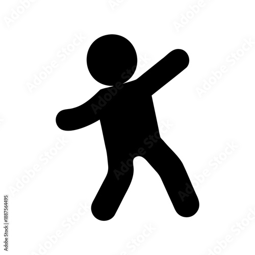 simple black silhouette of a person dancing or celebrating