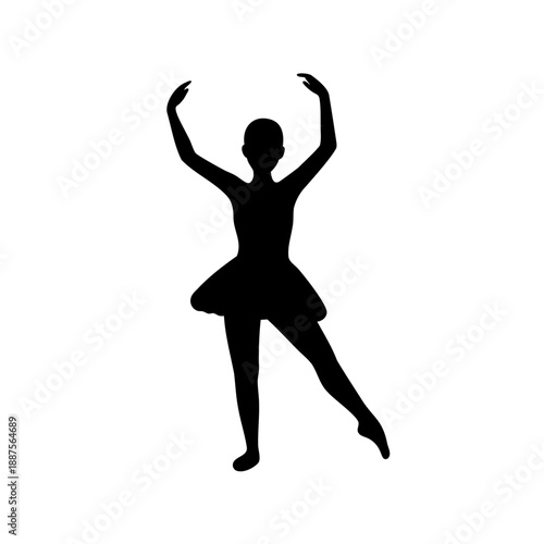 silhouette of a female ballet dancer in a graceful pose