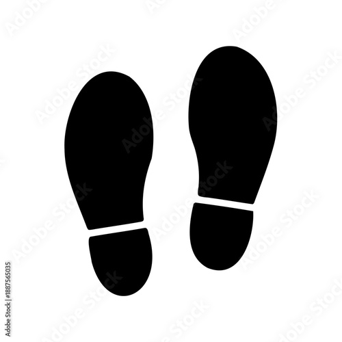 black footprints on white background simple design illustration