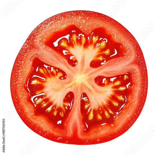 Wallpaper Mural Fresh Tomato Slice Isolated on White Background, Generative AI Torontodigital.ca